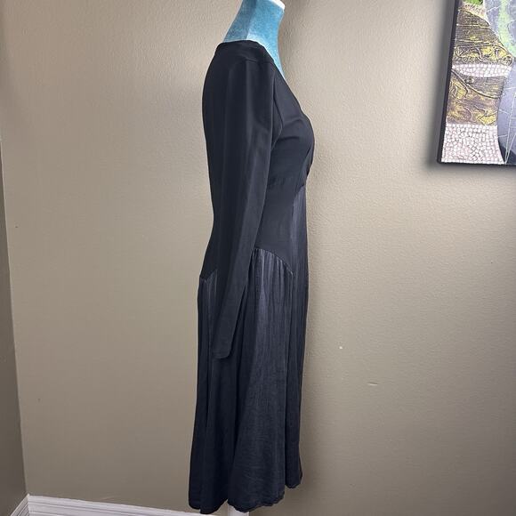 Luna Luz Dress Midi New w Tags Women S Cotton/Silk/Spandex, Black, Charcoal goth - Picture 4 of 11